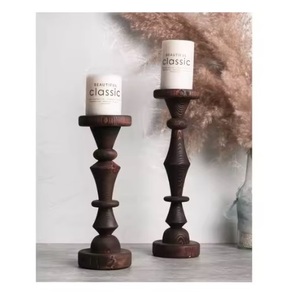 Supports de bougies en bois faits à la main de haute qualité, design attrayant, sculptés à la main, piliers de bougies accrocheurs – Prix de gros - Product Image 1