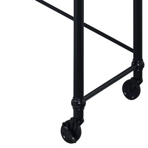 Quercia rustica e nero scrivania del Computer con ruote in stile moderno mobili per la casa e l'ufficio - Product Image 4