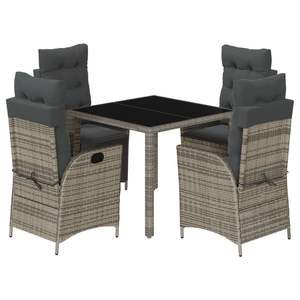 Conjunto de Comedor de Jardín de Ratán PE Gris con Reposabrazos Ajustables y Características Estándar - Product Image 2