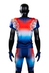 Uniforme de football américain pour homme, léger, respirant, à manches courtes, personnalisé, grande taille, haute qualité, 100% polyester, couleur unie - Product Image 2