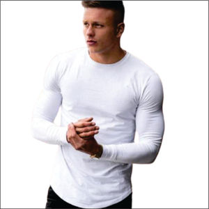 T-shirt de sport à compression pour homme, coupe classique, col rond, manches courtes, respirant, jersey Spandex/Polyester 180 grammes, haut d'entraînement uni - Product Image 4