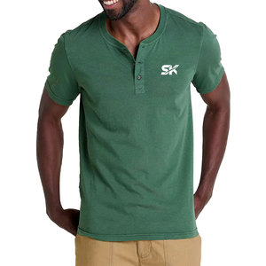 Fabricant pakistanais de t-shirts Henley unis de haute qualité, t-shirts Henley unis à la mode, nouveaux modèles les plus vendus - Product Image 1
