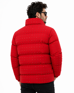 Custom Men's Red Puffer Jacket Winter Quilted <b>Bubble</b> <b>Coat</b> Lightweight Warm Insulated Zip-Up Jacket OEM ODM Wholesale Manufacture - Product Image 4