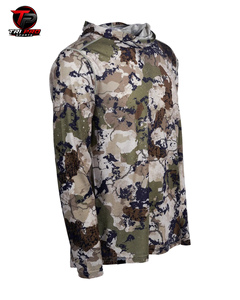 Sudadera con Capucha de Caza para Hombre, de Forro Polar, Camuflaje Digital, para Montaña y Exteriores, con Cuello Alto Cruzado, Manga Larga, Deportiva, de Media Capa - Product Image 2