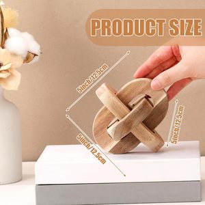 Wood Knot Decor - Hand Carved Coffee Table Decoration, Boho Chain Link Decor, Modern <b>Shelf</b>, <b>Rustic</b> Objects for Home Living Room - Product Image 4