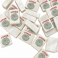 Tuiles de mahjong américaines en acrylique blanc texturé, ensemble de 160 pièces avec faces texturées blanc nacré pour jeux de société et tables de club