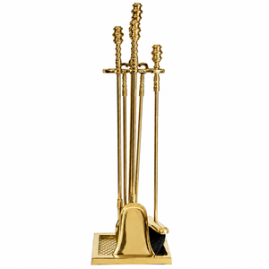 Juego de herramientas para chimenea al por mayor, juego de herramientas de latón para chimenea, accesorios de chimenea en oro antiguo, kit de accesorios para chimenea para estufa interior - Product Image 3