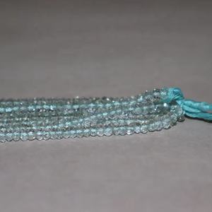 Cuentas Rondelle facetadas de Aguamarina azul de excelente calidad AAA, hebra de 4-4,25mm y 13 pulgadas para fabricación de joyas, piedras preciosas naturales - Product Image 1