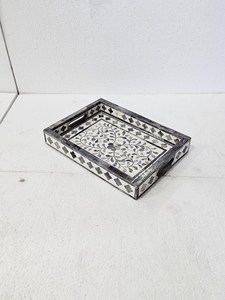 Bandeja Otomana Hecha a Mano con Incrustaciones de Hueso para Decoración de Sala de Estar - Product Image 3