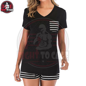 Conjunto de Camiseta y Pantalones Cortos para Mujer, de Alta Calidad, Sólido, Lavado, Ligero, Transpirable, Negro y Blanco, Lavable a Máquina, Moderno, de Manga Corta - Product Image 5