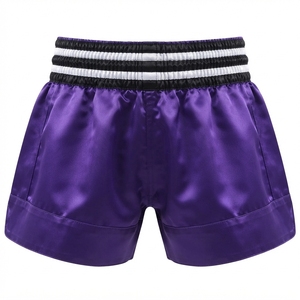 Shorts de boxe Muay Thai unisexes 100% polyester 180GSM respirants à séchage rapide pour entraînement MMA Sanda Kickboxing avec logo personnalisé sur le devant - Product Image 2