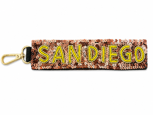 Wholesale Custom Beaded Sequin Keychain Sparkly Personalized Wristlet <b>Key</b> <b>Holder</b> with Clip Keychains Custom Name and Sizes Use - Product Image 3