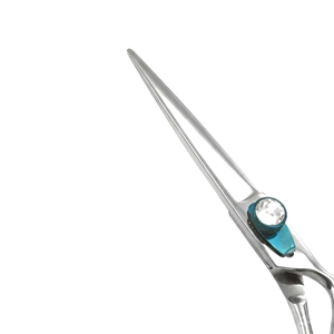 Ciseaux de coiffure professionnels en acier inoxydable, manche ergonomique décalé, pour barbier et salon, OEM Pakistan - Product Image 5