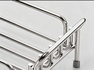 304 Stainless Steel Dishcloth Drainage Rack Multifunction <b>Kitchen</b> Countertop Holder with Wheels - Product Image 3
