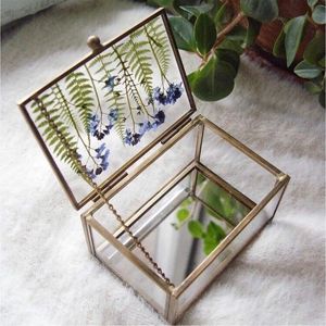 Handmade Clear <b>Glass</b> Jewelry Storage <b>Box</b> Antique Gold Metal Keepsake <b>Box</b> Decorative Trinket Organizer for Jewelry Accessories - Product Image 5
