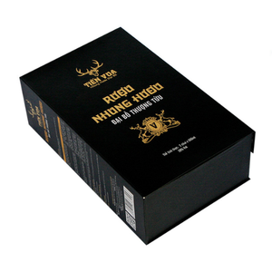 Luxury Black Rigid Folding <b>Cardboard</b> Paper <b>Box</b> Magnetic Product Closure Custom Logo Glossy Lamination for Wine Brandy <b>Storage</b> - Product Image 6