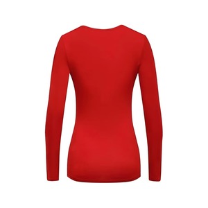 เสื้อว่ายน้ำผู้หญิงแขนยาวแบบเย็บตะเข็บเรียบ ป้องกันรังสียูวี สำหรับเล่นเซิร์ฟ กีฬาทางน้ำ เสื้อรัดรูป OEM - Product Image 3