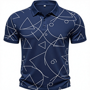 เสื้อโปโลผู้ชายดีไซน์สั่งทำปี 2026 สไตล์ไฮสตรีท ลายเส้นดอกไม้ ผ้าถักน้ำหนักเบา ระบายอากาศได้ดี เหมาะสำหรับใส่ทุกวัน - Product Image 1