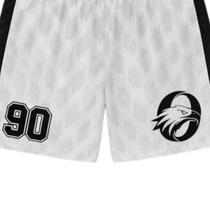 Men White Black Sublimation Lacrosse Uniform Set Polyester Lightweight Sports Team Jersey Shorts <b>Athletic</b> Performance Clothing - Product Image 5