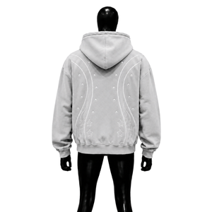 SILVER OVERSIZED ZIP UP HOODIE TRENDY LIGHT Sweatshirt 100% Cotton French Terry Autumn Wear STYLISH SOFT LIGHT WINTER HOODIE DAI - Product Image 2