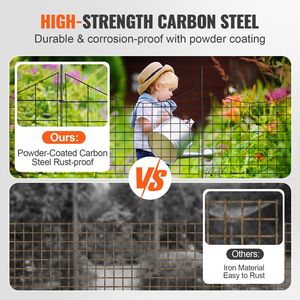 5 Pack 36.6in(H) X29.5in(L) Decorative Underground Garden <b>Fence</b> 2.5 Inch Spike Spacing Metal <b>Dog</b> Barrier <b>Outdoor</b> Patio Safety - Product Image 4