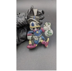 จี้โมอิสซาไนต์หรูหรา เงินแท้ 925 สำหรับทุกเพศ สไตล์ฮิปฮอป เครื่องประดับแฟชั่น สวยงาม เหมาะเป็นของขวัญ ใช้ได้ทุกวัน - Product Image 1