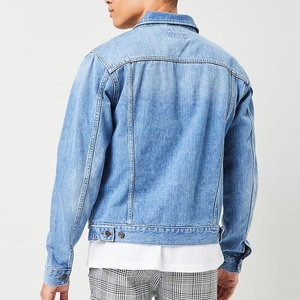 AGNI INDUSTRY OEM Veste en jean vintage bleu foncé pour homme, coupe ajustée, col en fourrure, délavée à l'acide, écologique, pour l'hiver et l'extérieur, effet déchiré - Product Image 6