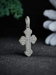 Collar con Colgante de Cruz de Phoenix Enterprises, Plata 925, Chapado en Oro, con Moissanita, Estilo Hiphop, Religioso, Cristiano, Unisex - Product Image 4