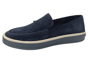 Mocasines Dlords Navy de Cuero Vacuno, Punta Redonda, Sin Cordones, Ligeros, con Suela de Goma Acolchada, Entresuela de EVA, Forro de Cuero Genuino, para Todas las Temporadas - Product Image 1