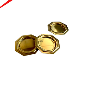 Ensemble de sous-verres ronds décoratifs en métal pour table basse, protection des verres à boisson, avec une décoration de table élégante - Product Image 2