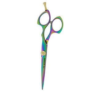 Ciseaux de coiffure professionnels en acier inoxydable de qualité supérieure avec lames ultra-affûtées, design multicolore et vis de réglage dorée - Product Image 5