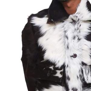 Veste en cuir de vache pour homme, veste en cuir de vachette tendance et élégante, vêtement d'extérieur pour l'hiver, veste en cuir de vache personnalisée - Product Image 2