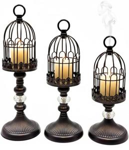 Creative Retro Birdcage <b>Candle</b> Holder Set - Elegant Iron Metal <b>Lanterns</b> for Home Decor & Weddings - Product Image 4