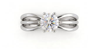 Anillo de Compromiso de Diamantes de Corte Brillante Redondo para Mujer, Estilo Clásico, Diamantes Cultivados en Laboratorio - Product Image 3