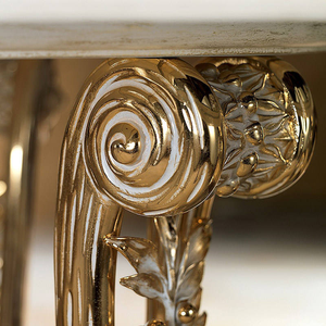 ชุดโต๊ะรับประทานอาหารหรูหราสไตล์บาโรก Royal Prestige พร้อมเก้าอี้หุ้มเบาะลายฉลุสีทอง คอลเลคชั่นเฟอร์นิเจอร์คลาสสิกสไตล์ยุโรป - Product Image 4