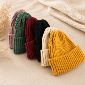 Gorro de Punto Térmico de Moda para Hombre y Mujer, Gorro de Invierno de Alta Calidad con Forro Polar, Estilo Holgado - Product Image 1