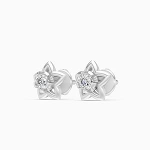 Pendientes con motivo de estrella y diamantes cultivados en laboratorio de 0.17 quilates en oro amarillo, blanco y rosa de 9 quilates - Product Image 2