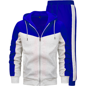 Conjunto de 2 piezas de sudadera con capucha y pantalones deportivos transpirables de algodón 100% para hombre, estilo streetwear, con cremallera. - Product Image 5
