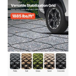 Griglia per Ghiaia Profonda 3 Pollici 17.06 X 8.86 FT 1880 LBS Per Piede Quadrato, Geogriglie Permeabili per Fissaggio Erba 5200 X 2700 mm - Product Image 5