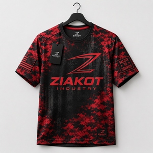 เสื้อยืด ZIAKOT รุ่นใหม่ ออกแบบเองได้ สำหรับผู้ชาย สีขาว-แดง ลายธงชาติอเมริกา 3 มิติ คุณภาพสูง - Product Image 6