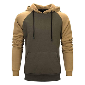 Sweat-shirt à capuche vert olive pour homme, manches raglan, coupe classique, décontracté, pour l'automne, avec poche, 100% coton French Terry - Product Image 1