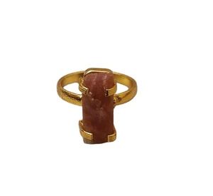 Pierre de soleil naturelle or poli 92.5 argent sterling non traité forme brute pierre précieuse Handame bague en gros - Product Image 2