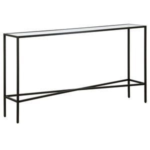 Compact Industrial Iron Console <b>Table</b> with Rock Slab Edge <b>Folding</b> System for Space Saving Furniture Solutions - Product Image 2