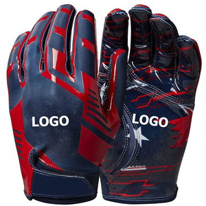 Private Label American Football Gloves Performance Grip Custom Logo Breathable Design Adjustable Wrist Strap Hook Loop Closure - Product Image 1