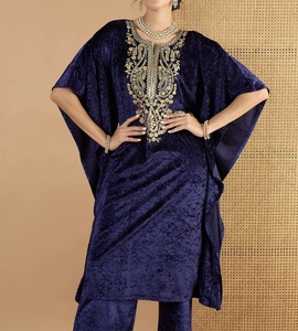 Luxury Kaftan Abaya Handmade Moroccan Arabian kaftan Dress Long Sleeve V Neck Polyester Regular Fit Casual Evening Party Flared - Product Image 5