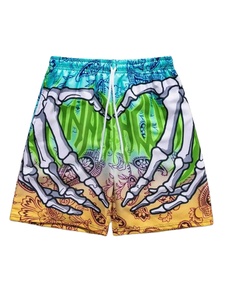 New Fashion Summer Casual Breathable <b>Heat</b>-Transfer Printing Shorts Drawstring Mid Jogger Gym Men's Basketball Custom Shorts - Product Image 3