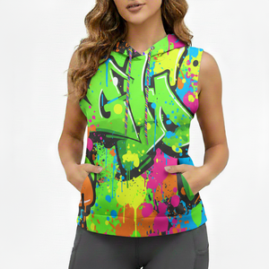 Chaleco Deportivo de Alta Calidad para Mujer, Sin Mangas, de Forro Polar, para Gimnasio, Fitness, Entrenamiento, Ropa Deportiva Informal, Sublimado - Product Image 3