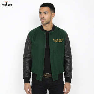 High Quality Custom College Winter Bomber <b>Jacket</b> for Men Top Trending Varsity Style <b>Canvas</b> Fabric Front Logo Windproof - Product Image 3