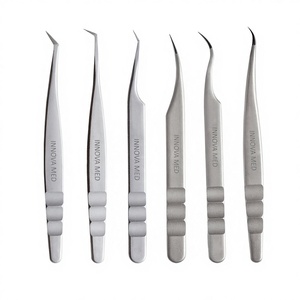 Pinzas para Extensión de Pestañas de Volumen, Pinzas de Acero Inoxidable Puntiagudas para Extensión de Pestañas Rusas, Venta al por Mayor, Alta Calidad, Empaque Personalizable - Product Image 1