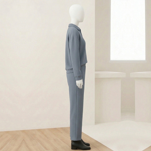 Conjunto de Sudadera con Capucha y Pantalones Jogger de Dos Piezas para Mujer, Tallas Grandes, Estilo Holgado, Lavado Solar, con Cremallera y Bordado Personalizado de Alta Calidad - Product Image 3